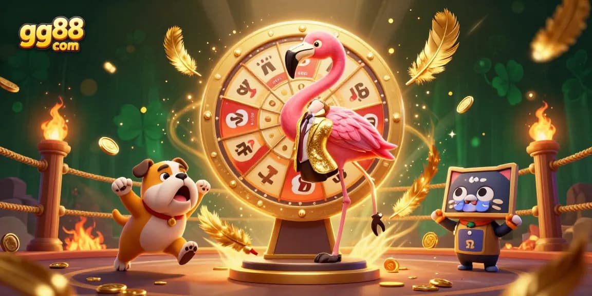 Spin the giant golden prize wheel at gg88 com with festive scene elements, excitement and winning potential!
