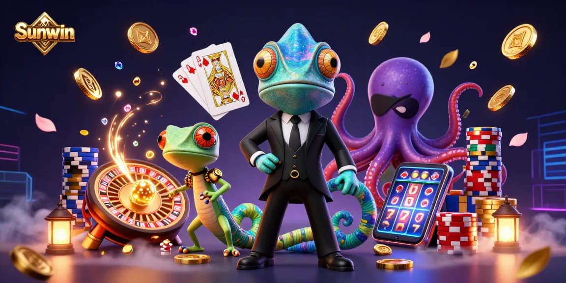 Engage in exciting gaming experiences at Sunwin, featuring dynamic characters and rich gambling elements.