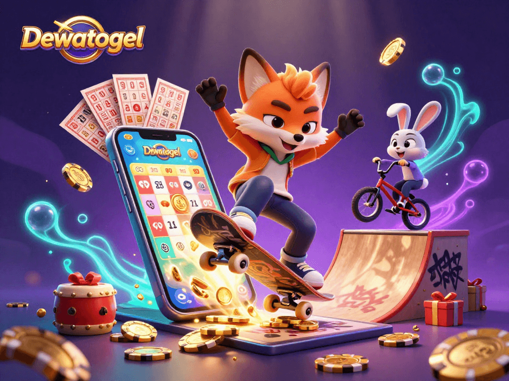 Dewatogel menghadirkan ilustrasi menarik dengan karakter seru dalam dunia togel online yang penuh energi.
