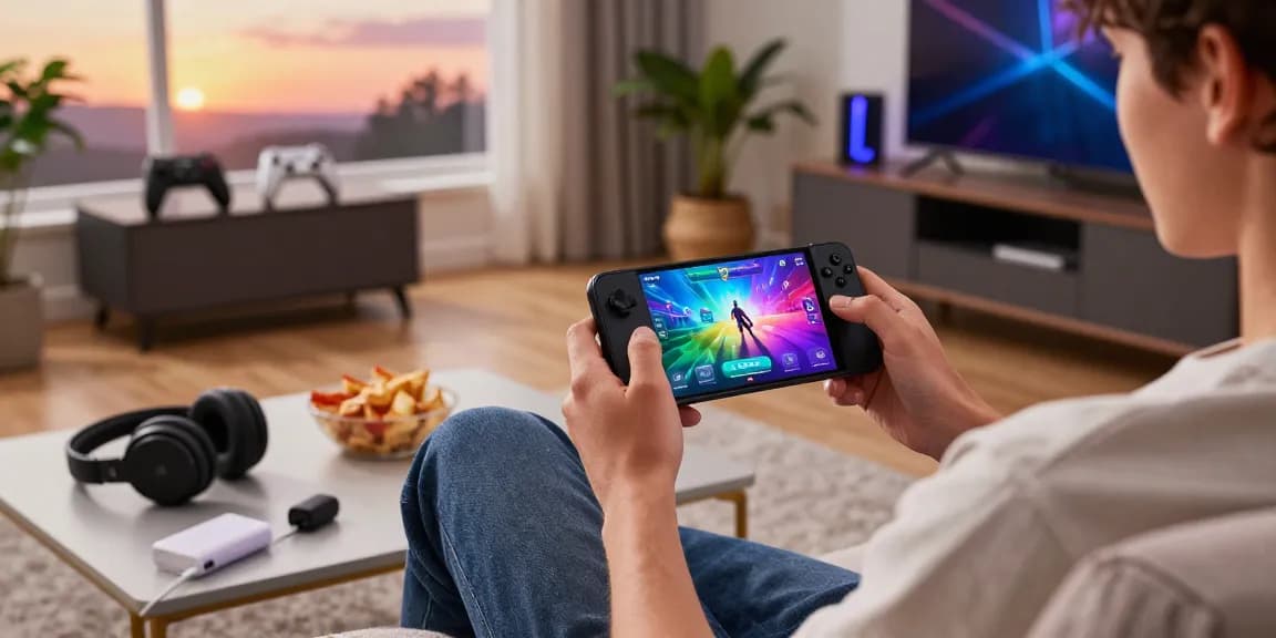 Engaging scene of a player enjoying the 918kiss apk on Android in a cozy setting with gaming accessories.