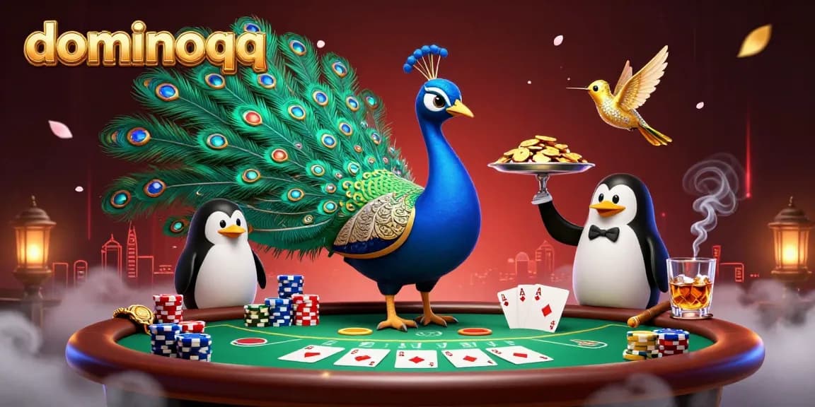 Experience the excitement of dominoqq with vibrant characters and rich poker elements.