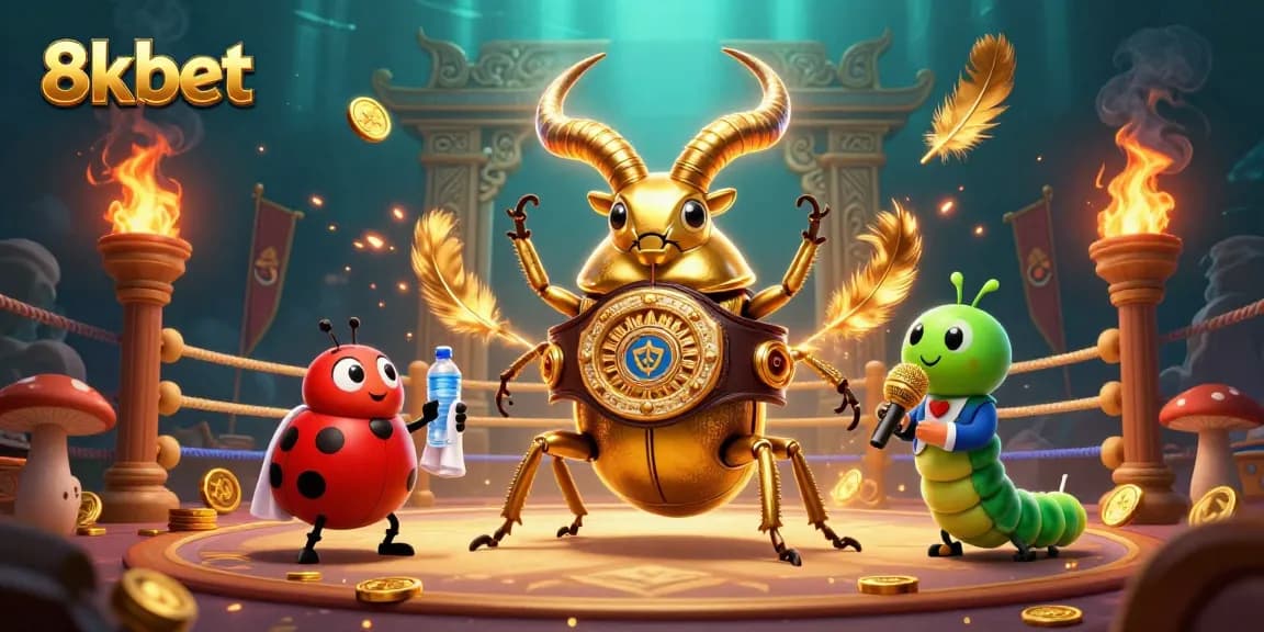 Experience vibrant action with 8xbet in this lively casino-themed illustration featuring a unique boxing match.
