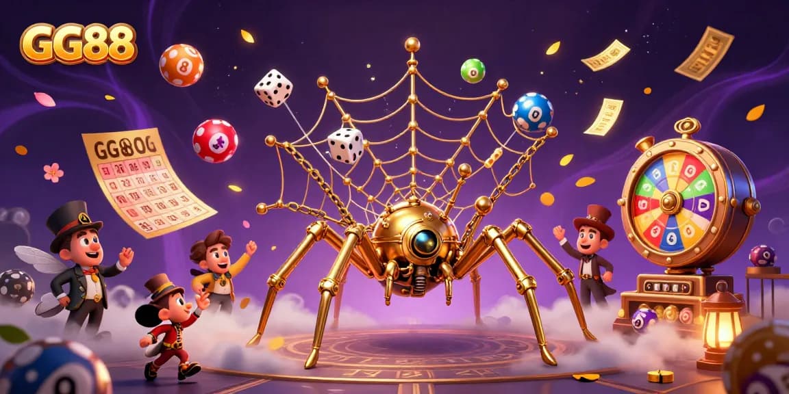 Participate in GG88's dynamic lottery experience with colorful balls and an engaging casino atmosphere.
