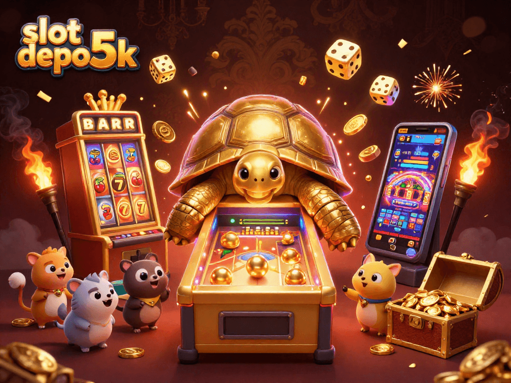 Engage with slot depo 5k in a vibrant casino scene featuring thrilling jackpots and dynamic gameplay.