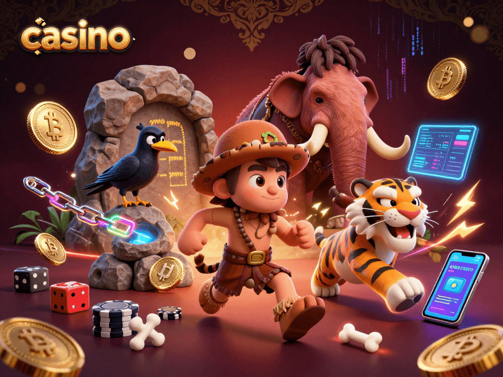 Experience the excitement of casino gaming in a vibrant prehistoric setting.