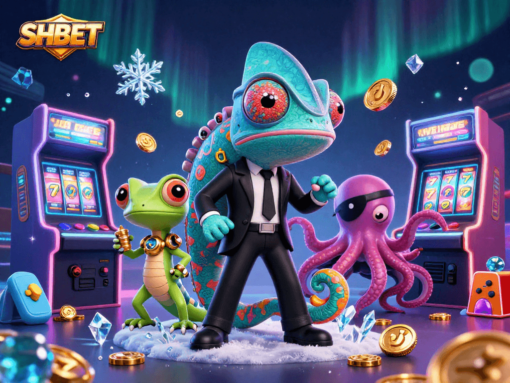 Engage with SHBET's thrilling gaming experience through a colorful 3D casino adventure.