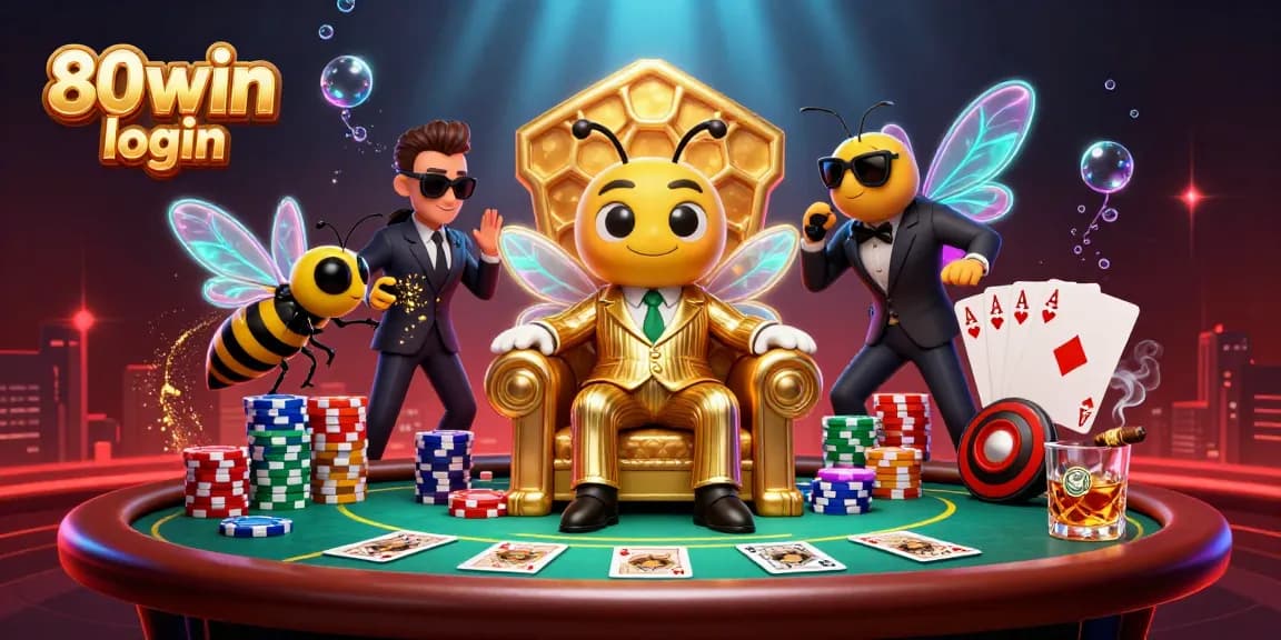 Experience the thrill of casino gaming with 80win login, featuring a vibrant bumblebee mob boss scene.