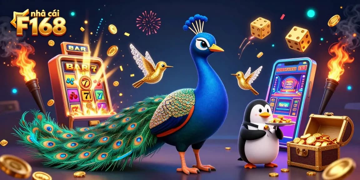 Engage with nhà cái F168 for thrilling casino experiences featuring vibrant slot machines, characters, and magical visuals.