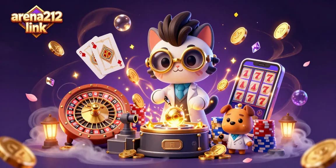 Mencoba peruntungan di arena212 link dengan mesin pencetak koin emas dan kartu royal flush yang bersinar.