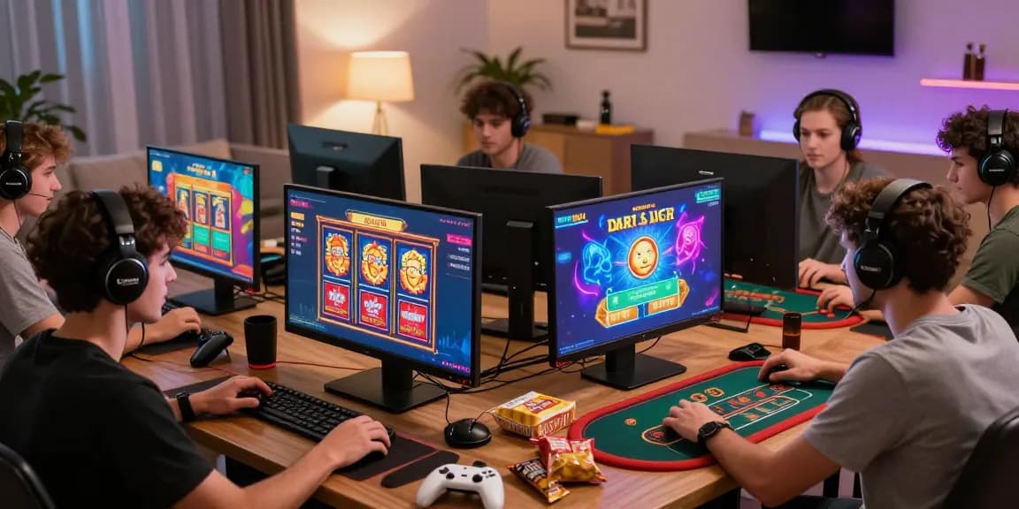 Engaging players on a Pakistan Gaming Platform enjoying casino apps in a vibrant living room.