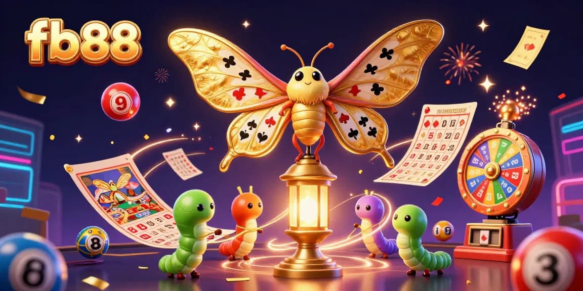 Players engage with FB88, experiencing colorful dynamic lottery elements and casino scenes.