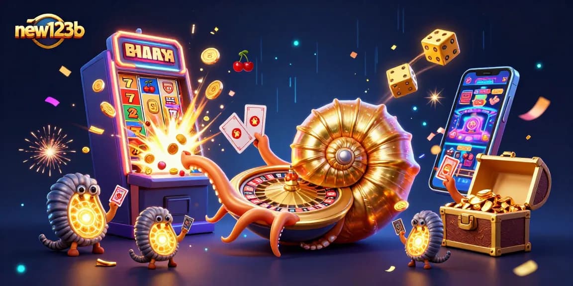 Experience thrilling slots and casino gameplay with new123b through vibrant 3D elements and dynamic gaming visuals.