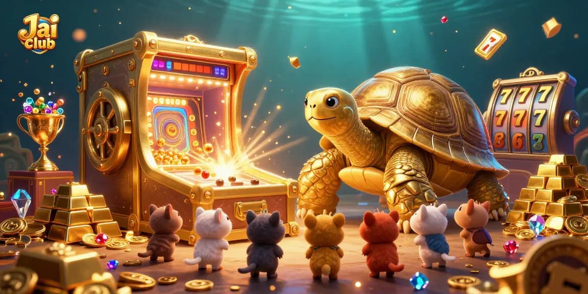 Play thrilling games at Jai club with exciting characters and vibrant gold elements.