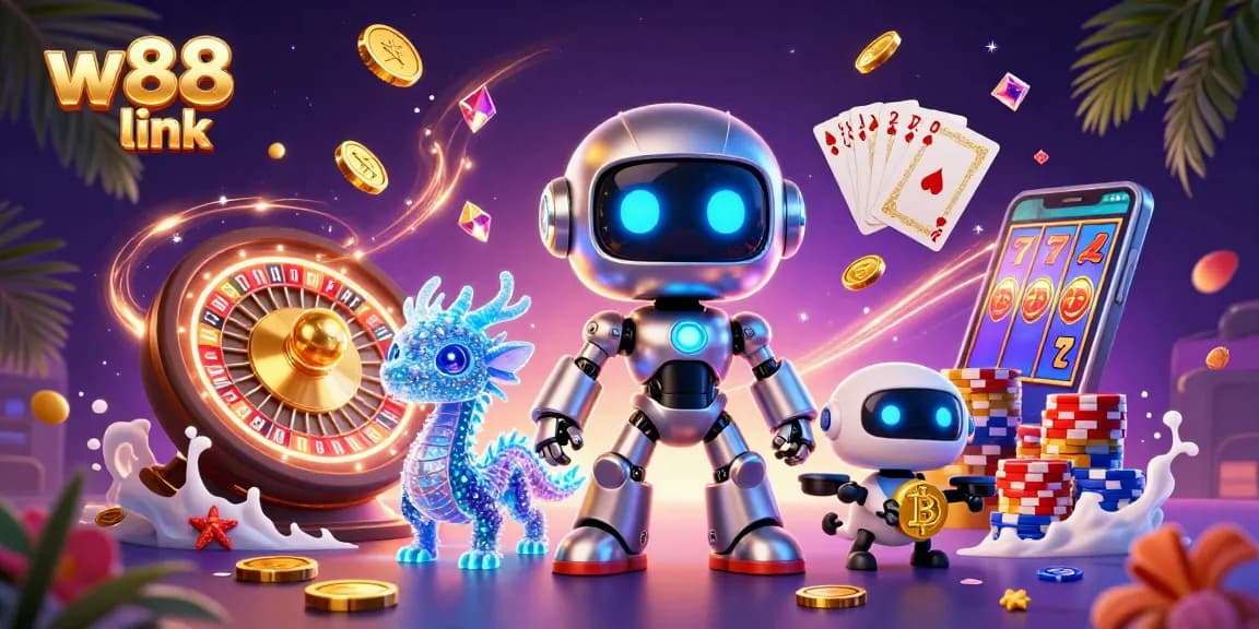 Experience thrilling gameplay with w88 link, featuring vibrant casino elements and characters.