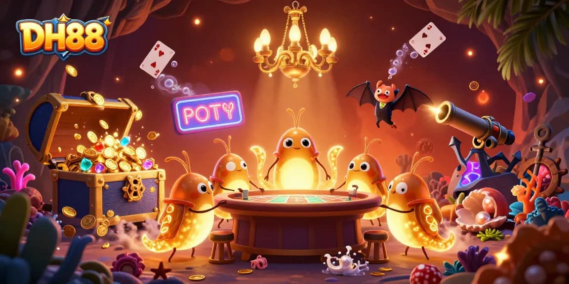 Experience thrilling gaming at DH88 with captivating glowworms illuminating the casino cave.