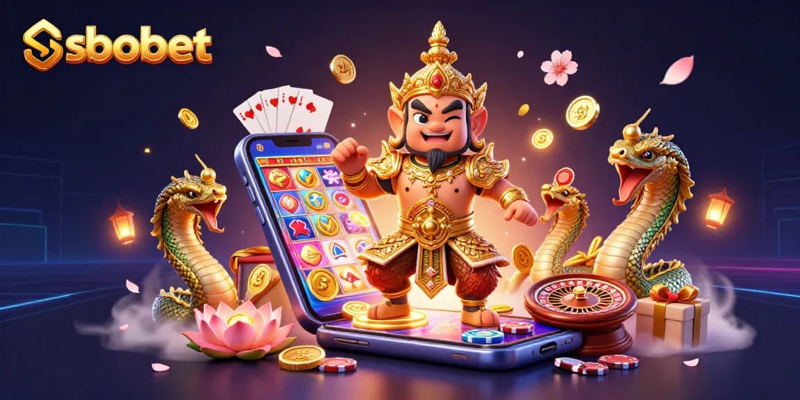 SBOBET gaming experience showcases vibrant slot games and exciting casino elements for bettors.