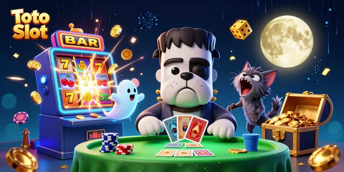 Experience thrilling Toto Slot gameplay with vibrant characters and exciting casino elements.
