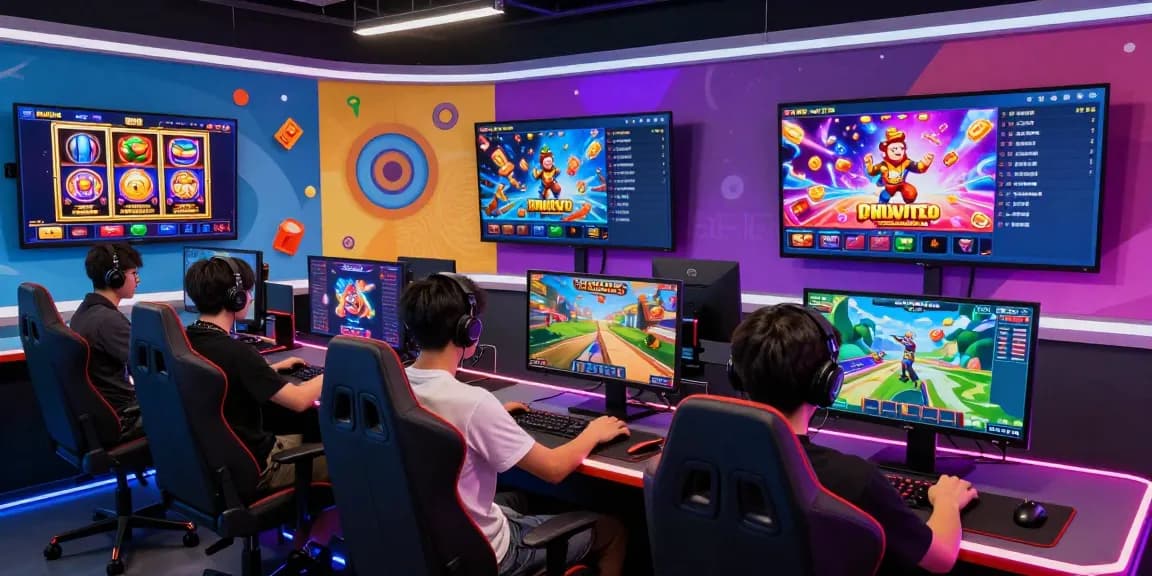 Exciting tambakbet gaming scene with energized players and vibrant gaming interface.