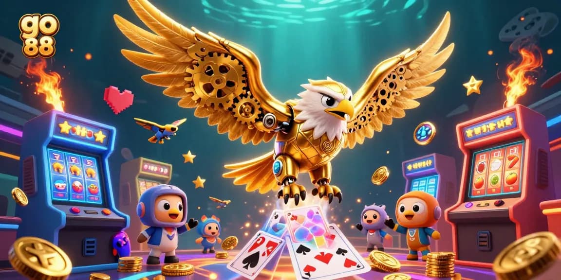 Engage in winning strategies at go 88 with an exciting casino backdrop featuring vibrant gaming elements.