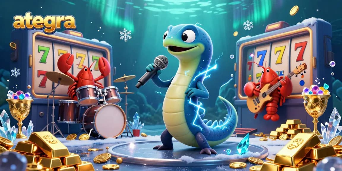 Ategra brings excitement with a lively underwater DJ scene, combining casino elements and vibrant characters.