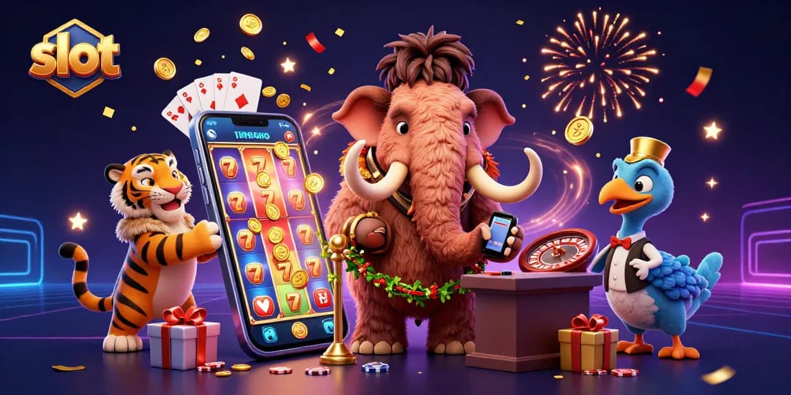 Menangkan slot dengan berbagai simbol beruntung dan karakter kasino yang menghibur di gambar ini.