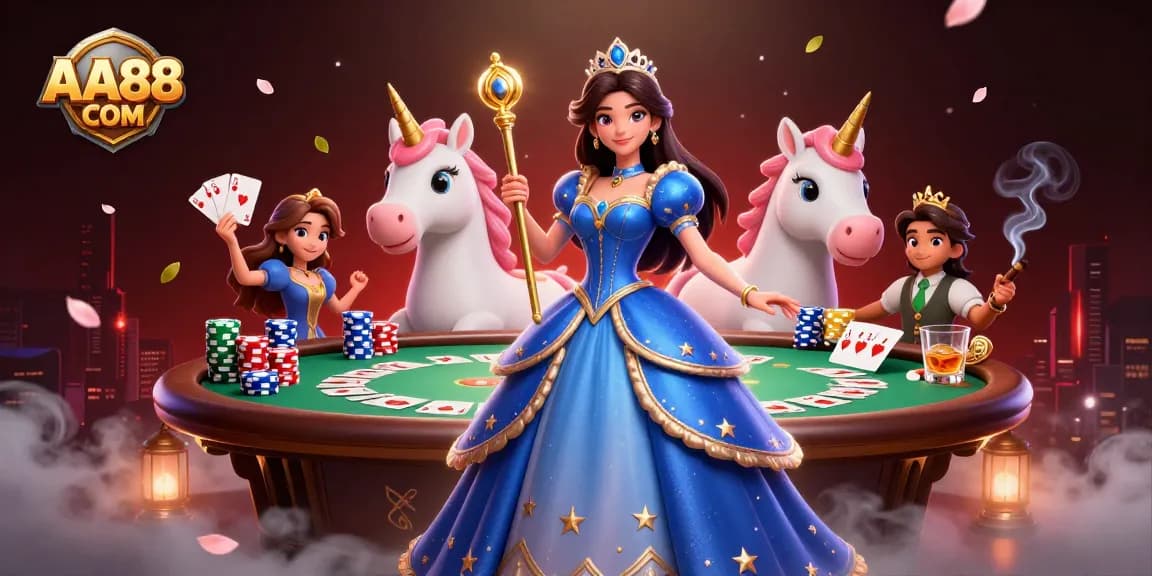 Experience the thrill at AA88 COM with vibrant casino elements and a captivating scene.