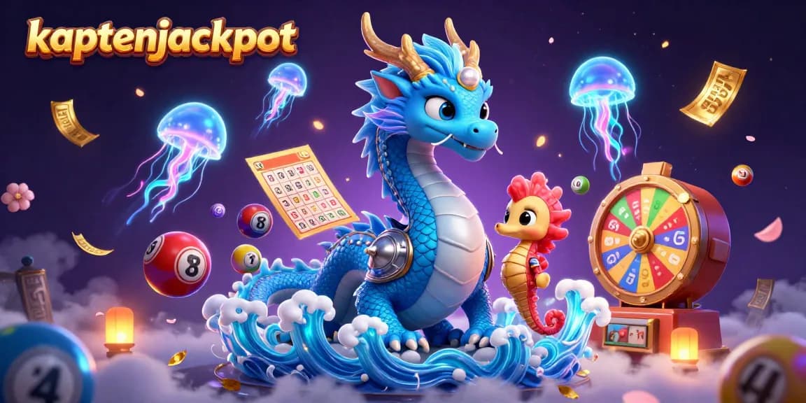 Engage with kaptenjackpot in this vibrant lottery-themed dynamic illustration filled with excitement.
