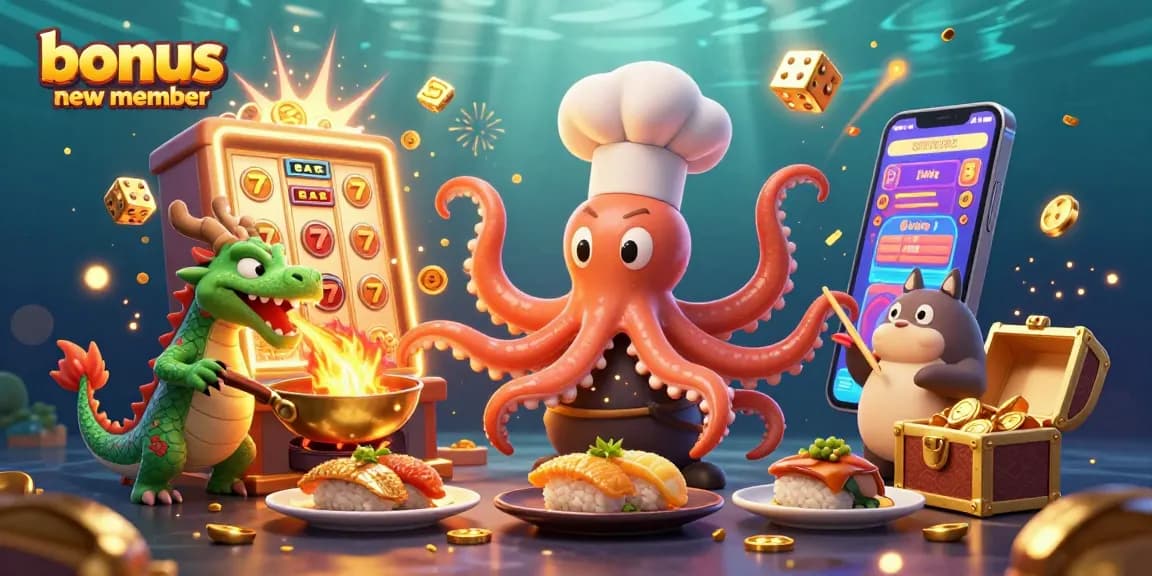 Experience the thrill with bonus new member slots, featuring vibrant characters and exciting casino elements.