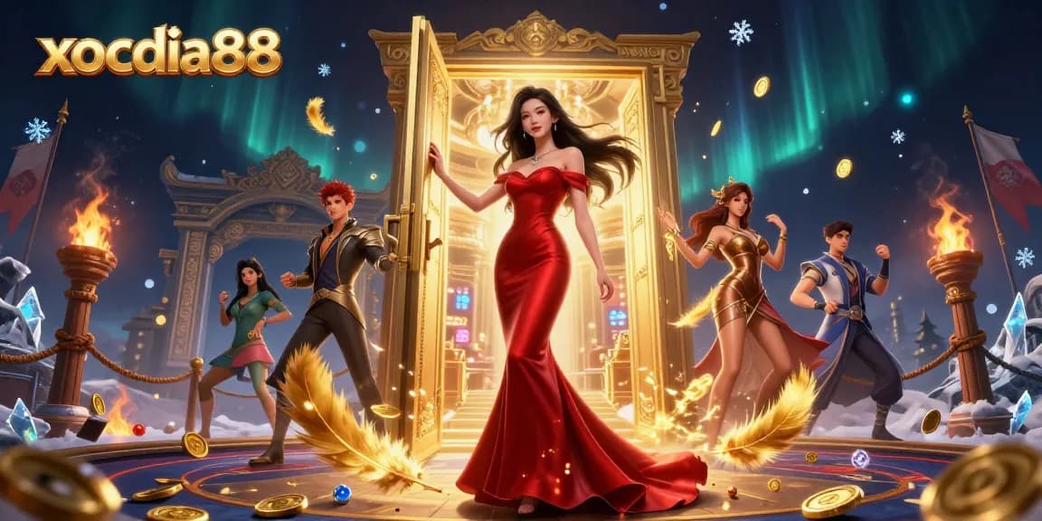 Xocdia88 offers thrilling gameplay features, including stunning visuals inside a luxurious casino setting.