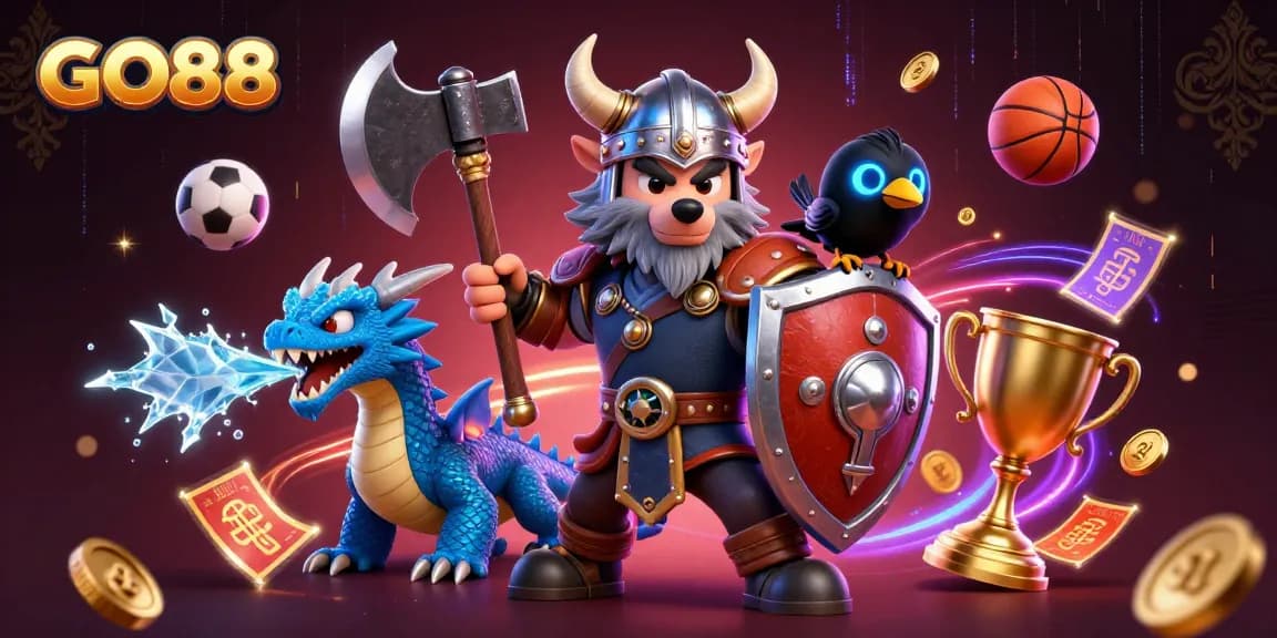 Engage in thrilling bets at GO88 with dynamic characters and exciting game elements surrounding them.
