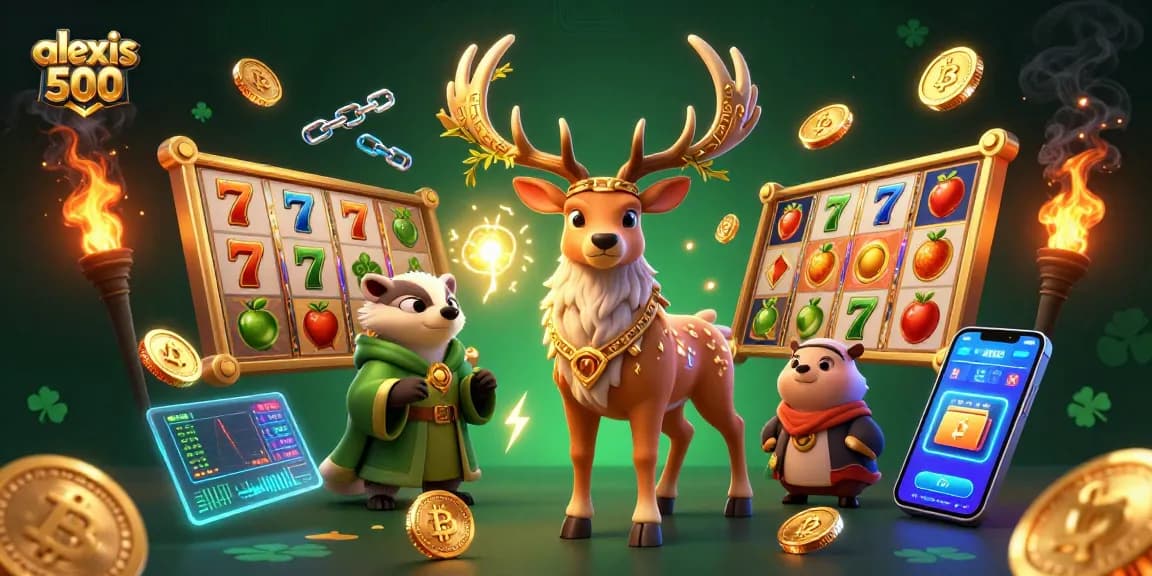 Engage with the exciting features of alexis 500 while exploring vibrant slot reels and crypto elements.