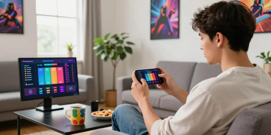 Tiranga Game user engaging with mobile platform, showcasing colourful gameplay and gaming atmosphere.
