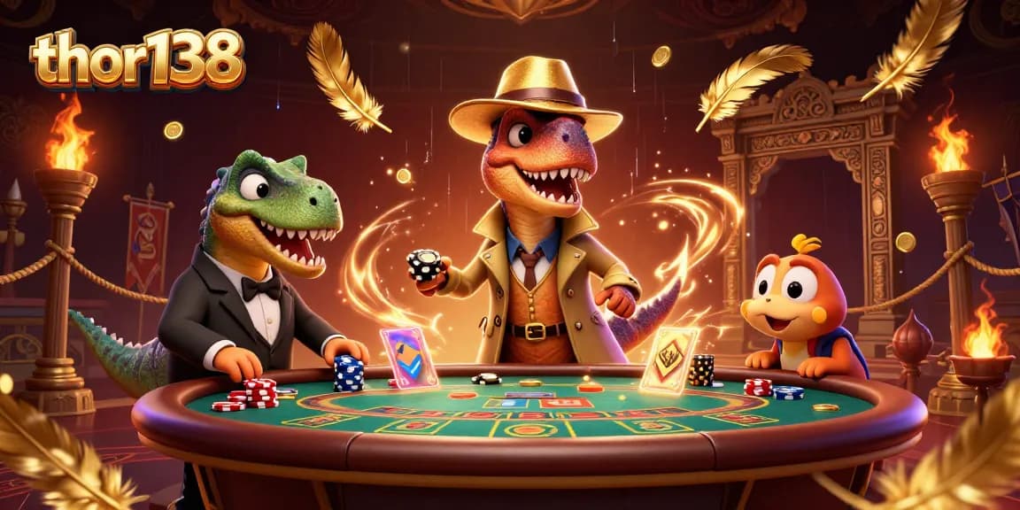 Menggandakan kemenangan di thor138, velociraptor penjudi menyusup di meja blackjack dengan chip yang dicuri.