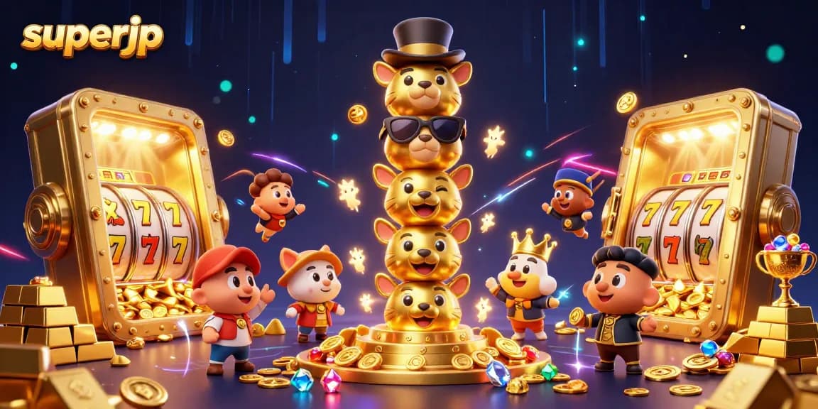 Engage in thrilling games with superjp featuring a vibrant casino scene full of excitement and energy.