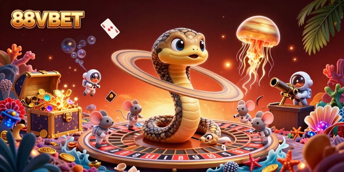 Experience exhilarating gameplay at 88VBET, where a cosmic roulette unfolds in a vivid 3D scene.