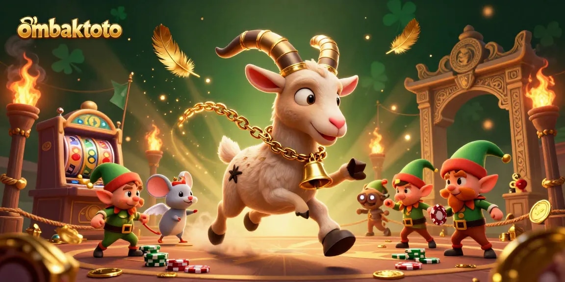 Experience the vibrant ombaktoto casino environment with animated characters celebrating the thrill of casino games.