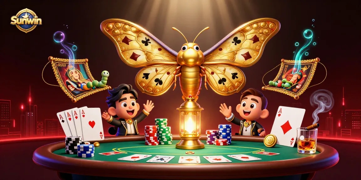 Engage in thrilling gaming action at Sunwin with vibrant casino elements illuminating the scene.