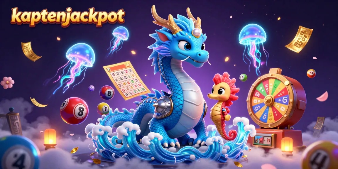 Engage with kaptenjackpot in this vibrant lottery-themed dynamic illustration filled with excitement.