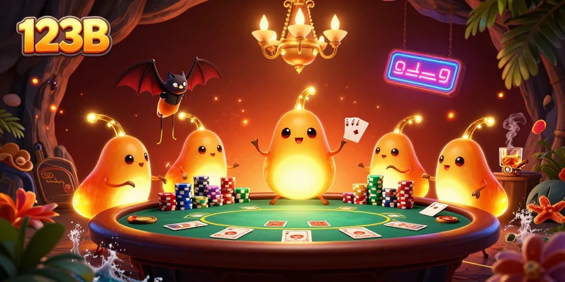 Experience thrilling gameplay at 123B casino with glowworms lighting up the scene in a vibrant cave setting.