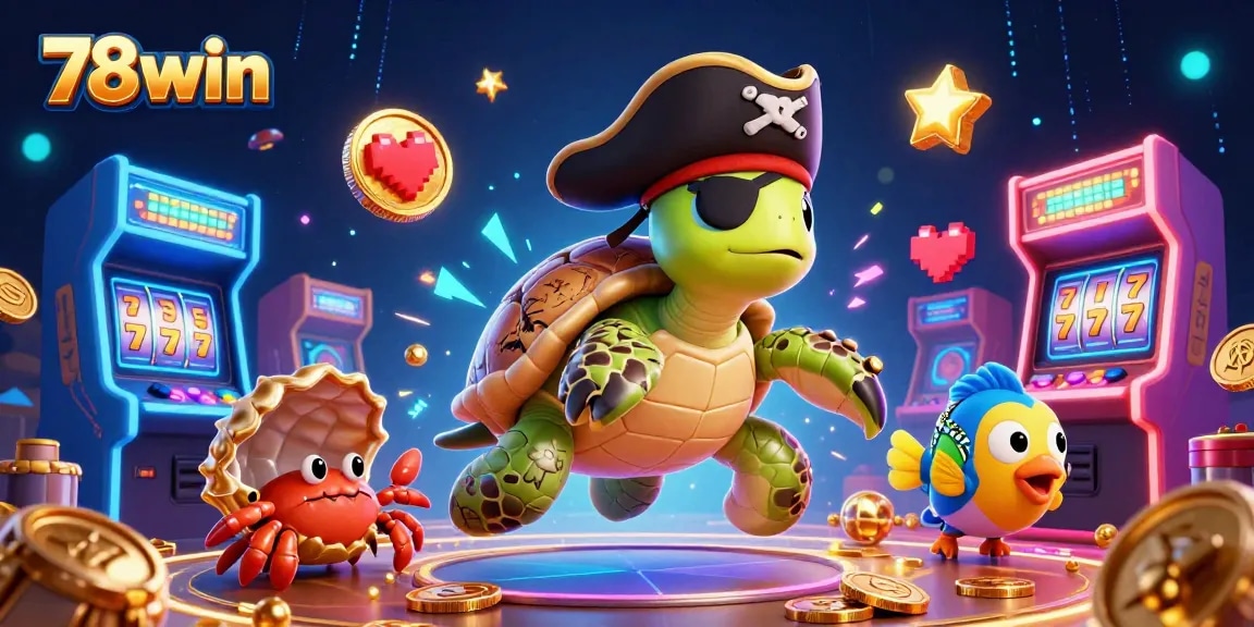 Experience the excitement of 78win with vibrant characters and vibrant gaming elements in an exhilarating casino scene.