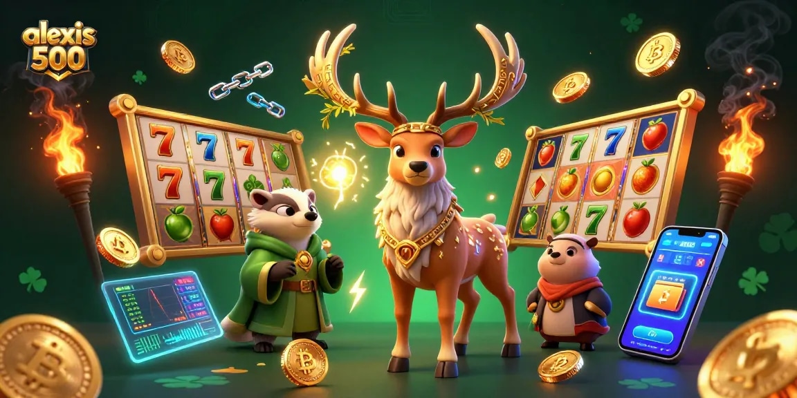 Engage with the exciting features of alexis 500 while exploring vibrant slot reels and crypto elements.