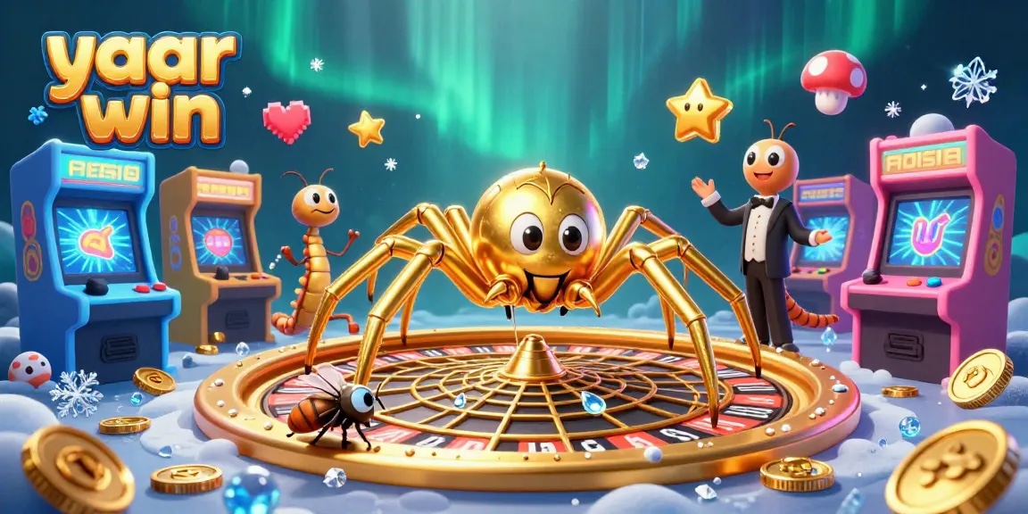 Experience exciting betting strategies with yaar win's unique 3D casino-themed artwork featuring vibrant gaming elements.