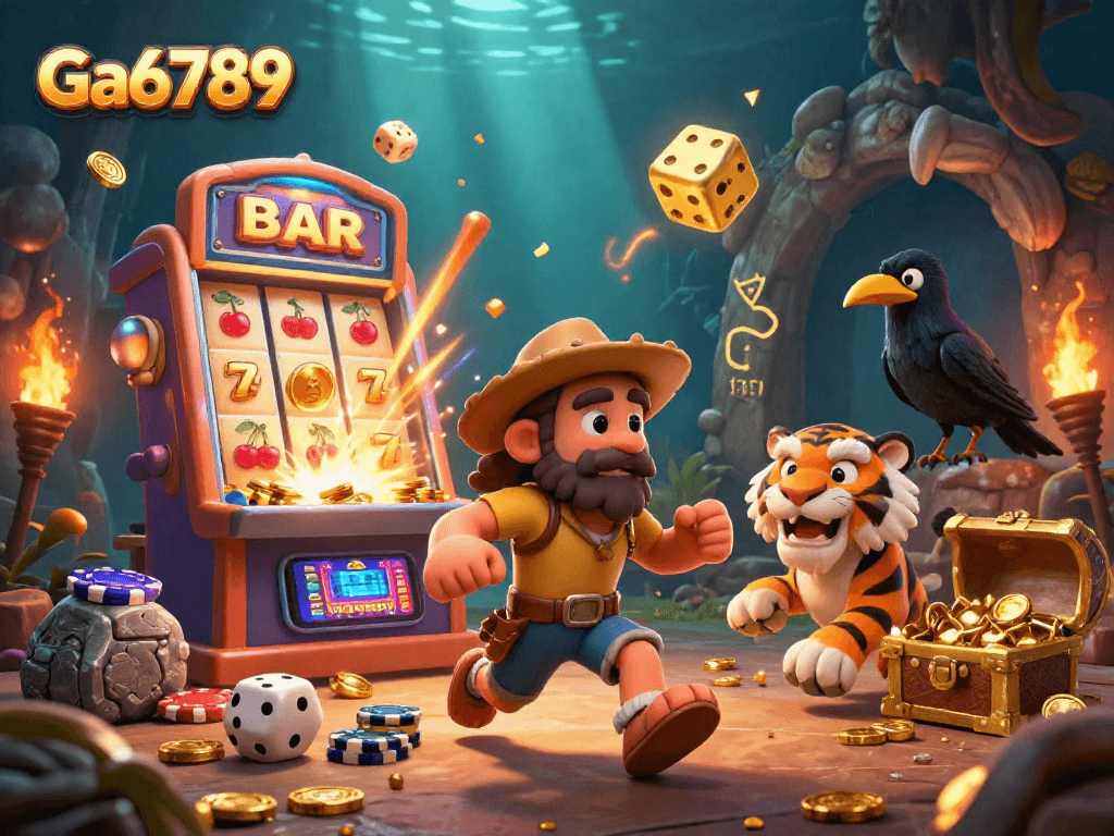 Ga6789 invites players to enjoy a thrilling prehistoric casino scene filled with excitement.