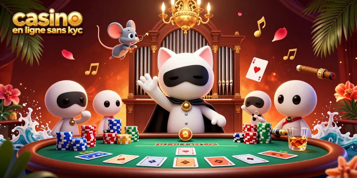 Vivez des jeux palpitants dans un casino en ligne sans KYC avec des personnages engageants et une atmosphère vibrante.