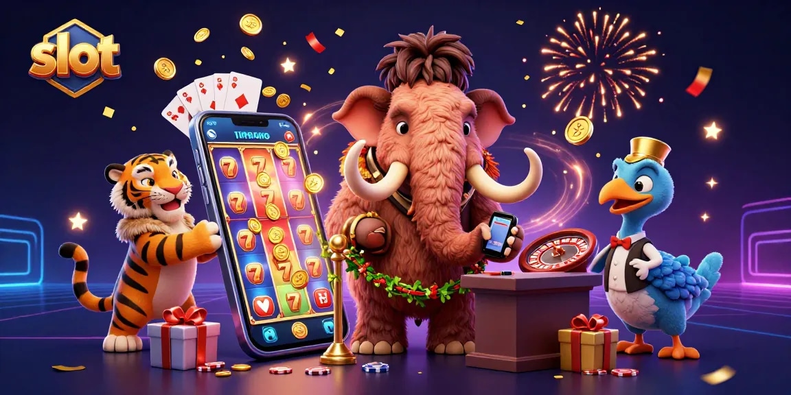 Menangkan slot dengan berbagai simbol beruntung dan karakter kasino yang menghibur di gambar ini.