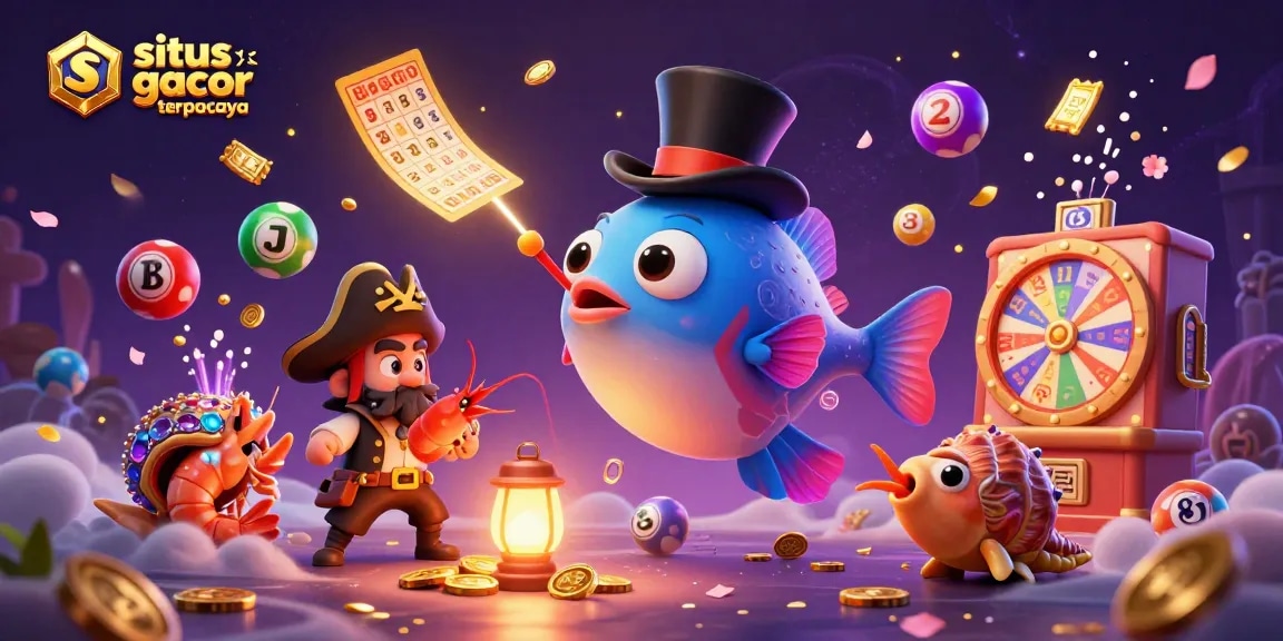 Experience the excitement of situs slot gacor terpercaya with animated characters and vibrant gambling elements.