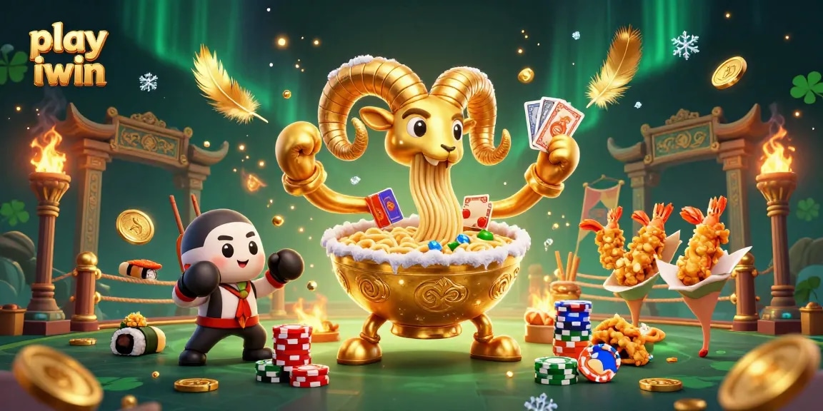 Experience the excitement as you play iwin with a vibrant 3D casino illustration featuring cartoon characters.