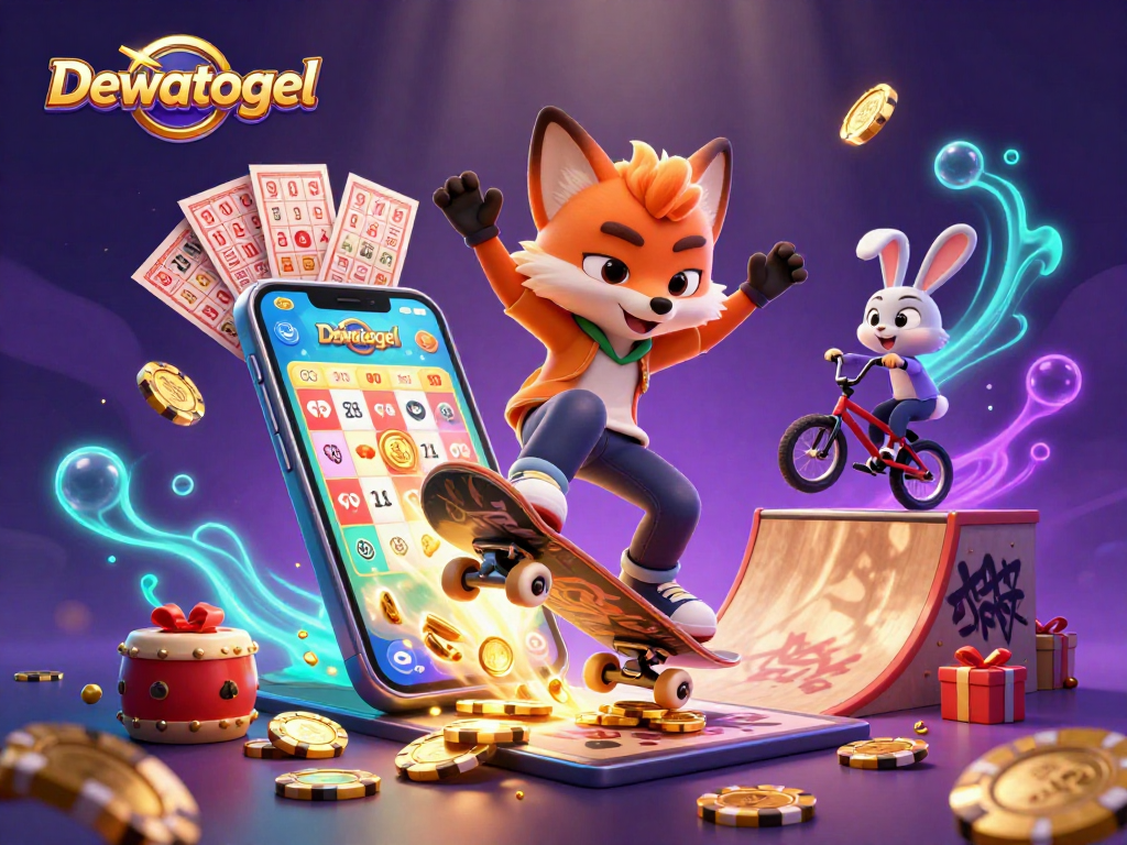 Dewatogel menghadirkan ilustrasi menarik dengan karakter seru dalam dunia togel online yang penuh energi.