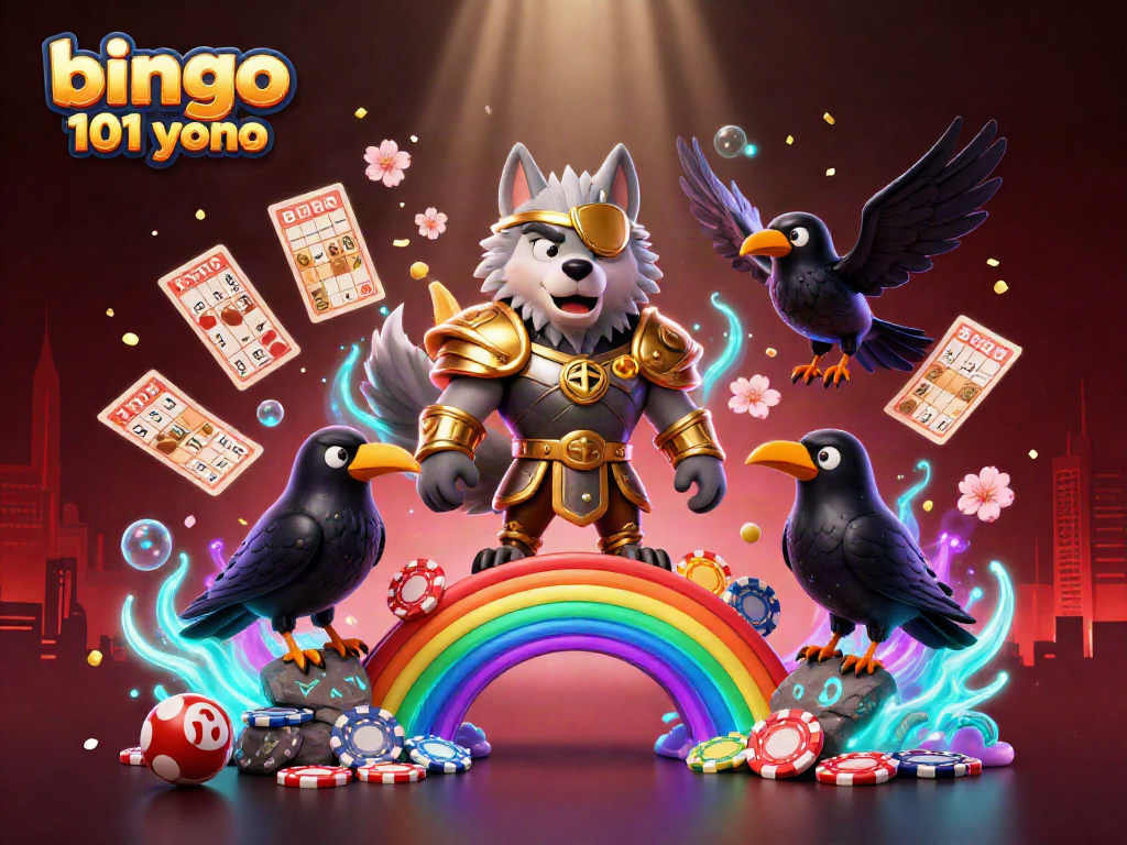 Permainan bingo 101 yono dengan karakter unik di jembatan chip kasino, menyajikan pengalaman bermain yang menarik.