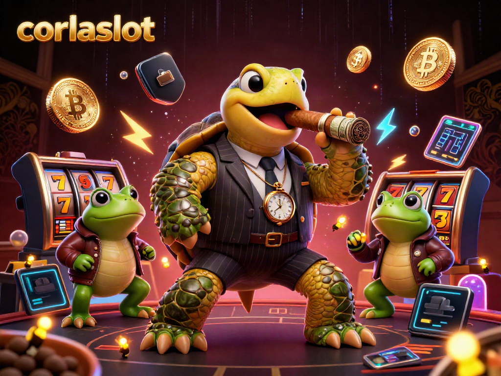 Experience thrilling gameplay at corlaslot with this ultra-detailed 3D casino scene featuring vibrant characters.